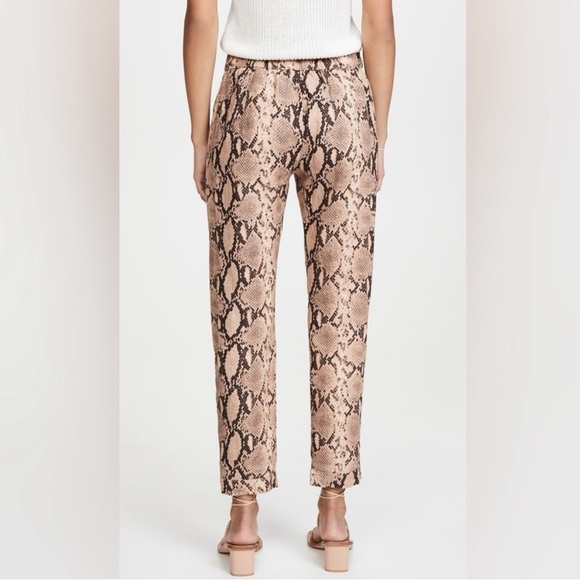 Enza Costa Snake Print Python Linen Pull On  Lightweight Tapered Pant - Picture 2 of 16